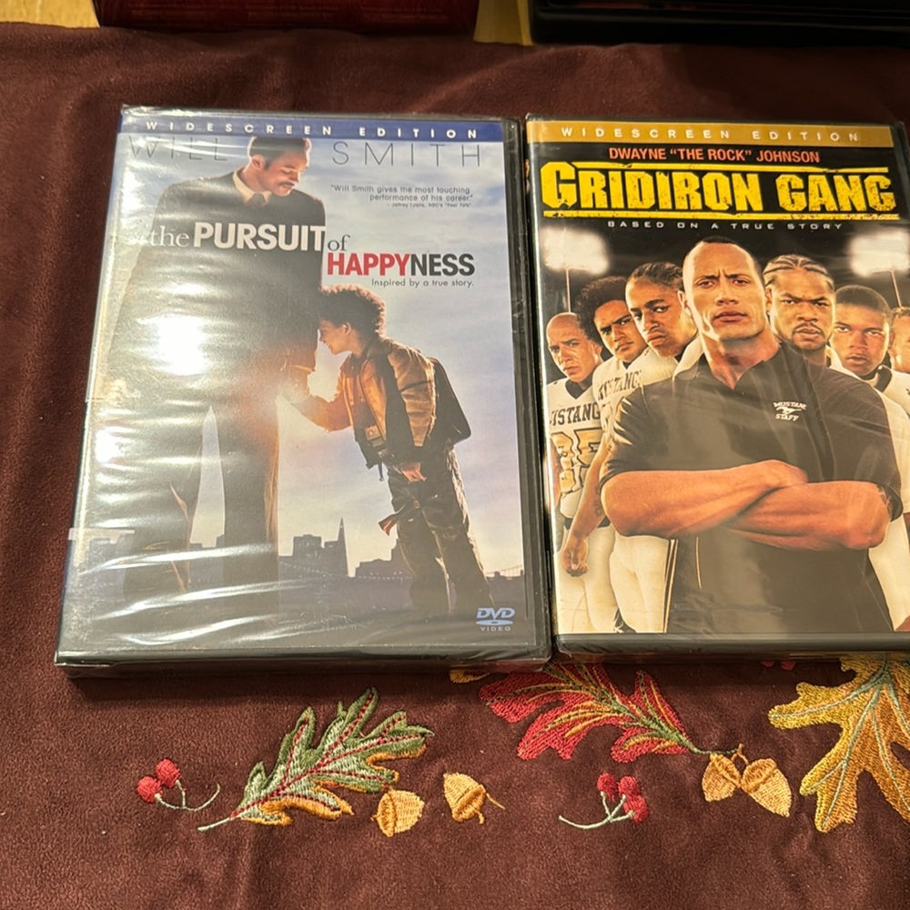 * NWT Pursuit of Happiness & Gridiron Gang